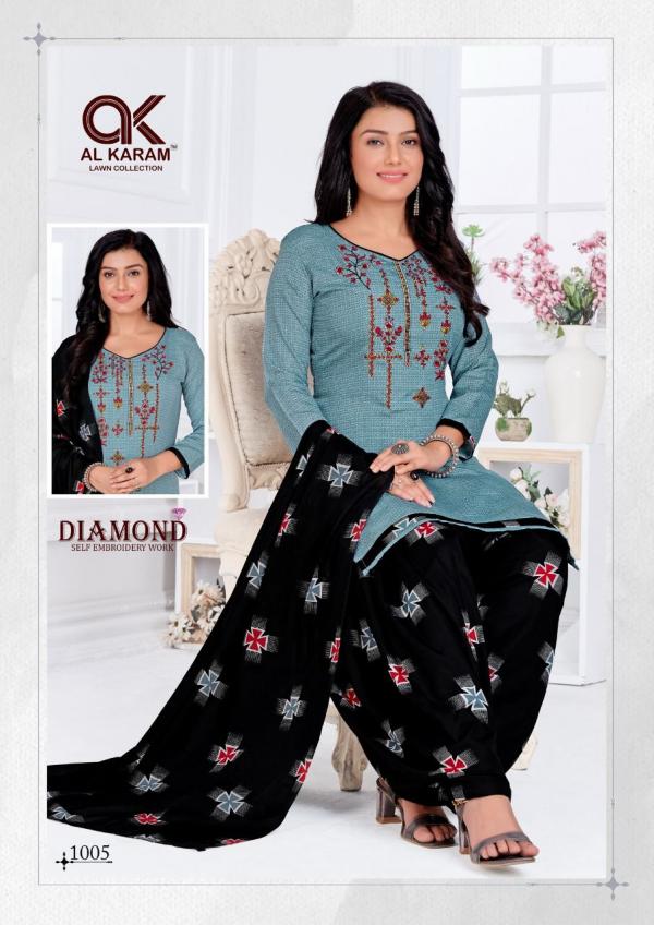 Al Karam Diamond Vol-1 Cotton Designer Pakistani Dress Material